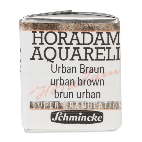 Schmincke - HORADAM® AQUARELL, Super Granulation, 14 946 044 Urban Brown, 1/2 pans, very strong granulating colors, finest, super granulating watercolors - color: 946 urban brown