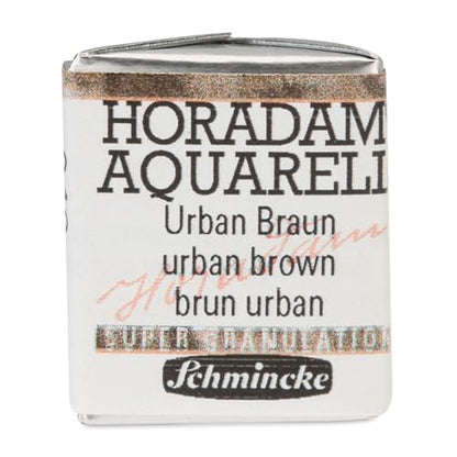 Schmincke - HORADAM® AQUARELL, Super Granulation, 14 946 044 Urban Brown, 1/2 pans, very strong granulating colors, finest, super granulating watercolors - color: 946 urban brown
