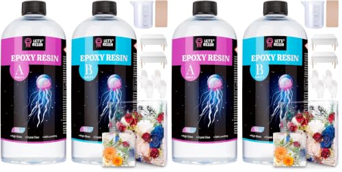 LET'S RESIN 1/2 Gallon Epoxy Resin,Crystal Clear Resin Epoxy Kit for Crafts (Pack of 2) - size: 64oz (Pack of 2)