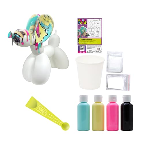 DIY Paint Pouring Kit – 1 XL Balloon Dog, 4 Acrylic Pour Paints, Mixing Cups & Tools, Create Unique Marbled Art, Fun Hands-On Craft Kit for Kids & Adults, Candy Ripple, Ages 5+ - color: Dog Candy Ripple