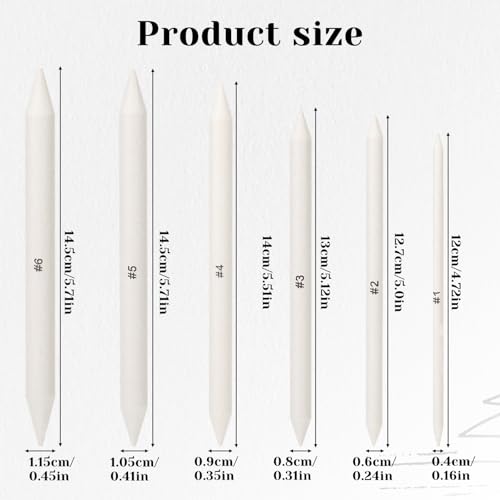 Blending Stumps for Drawing, 9PCS Tortillions Blending Pencil Oil Pastel Blending Tools Soft Paper Felts Sketch Blending Sticks Blending Sponge Pens and Sandpaper Pencil Sharpener Drawing Supplies