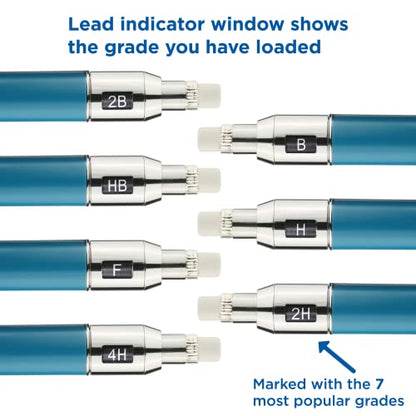 Alvin, Draft-Matic Mechanical Pencil, 0.3mm, Stainless Steel Drawing and Design Tool for Students and Professionals, Great for Drafting, Architecture, Engineering, and Art - color: Blue
