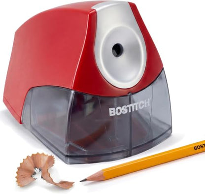 Bostitch Office Electric Pencil Sharpener for Classroom & Desk Use, Heavy-Duty Stall-Free Motor, High-Capacity Shavings Tray, Red (Pack of 6) - color: Red (Pack of 6)