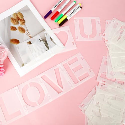 2 Inch Letter Stencils,43Pcs Reusable Letter Stencils for Painting - size: 2 inch