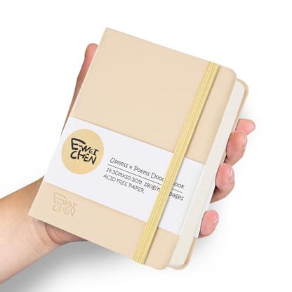 5.7x4.1" Hardcover Mixed Media sketchbook,Pocket Junk Journal Supplies - color: PU Cover-5.7x4.1in-Beige