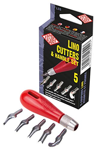 ESSDEE 0.5mm Linoleum Cutter Tool - No. 1 Size Lino Blades - High Carbon Steel - Pack of 5 - Made in UK
