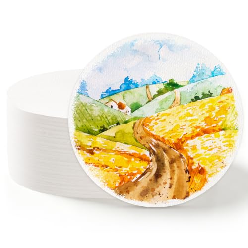 80 Sheets Round Watercolor Paper, 6 Inch, 110 Lb/230 GSM, White - size: Round/6 in