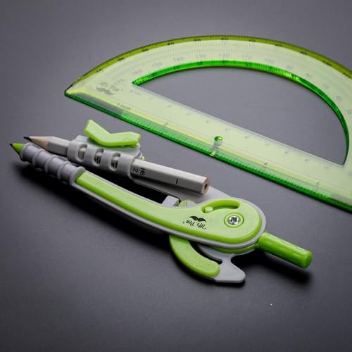 Mr. Pen- Geometry Compass and Protractor Set, 6 Inch Compass - color: Light Green, size: 1 Set