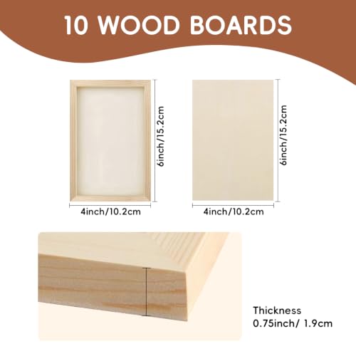 10 Pack 4x6 Inch Unfinished Wood Panel Boards for DIY Painting Art Crafts - size: 4"×6" 10 Pack