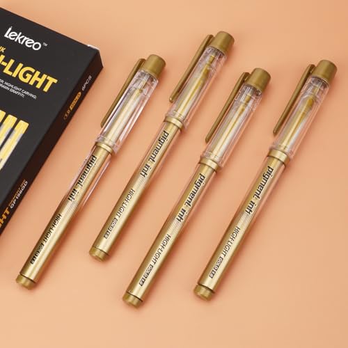 Gold Silver White Ink Gel Pens, 1mm Medium Fine Point, Opaque archival Ink Pen for Dark Paper Drawing,Sketching, Illustration, Card Making, Bullet Journaling (Gold Ink - 6 Packs) - color: Gold Ink - 6 Packs