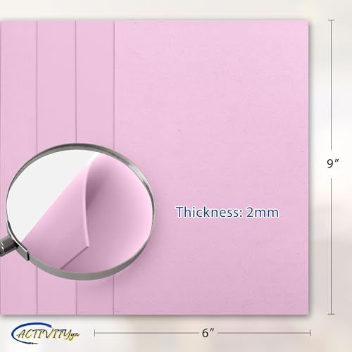 Baby Pink EVA Foam Sheets, 6 x 9 Inch, 2mm Thick – Foam Paper for DIY Arts and Crafts, School Projects, and More – 8 Pack - color: Baby Pink