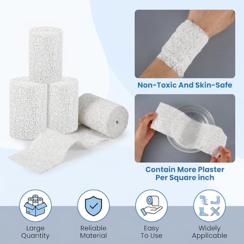 10 Pack Plaster Cloth Gauze Bandages Rolls, Plaster Strips Bulk for Art Craft Body Molds Mask Making Scenery Construction Sculptures Belly Casting, Plaster Cloth Rolls Each 5 Yards