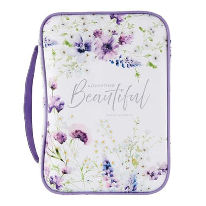 Faithworks Canvas Bible Cover Case with Carry Handle - Christian Gifts for Women Zippered Scripture Case, 6 x 9-Inch, Altogether Beautiful