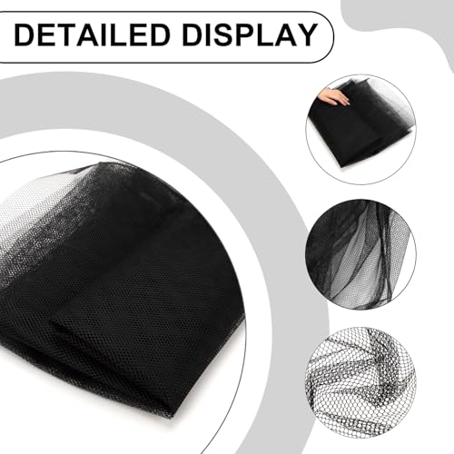 59" x 72"(2 Yards) Black Mesh Fabric | Slightly Stretchy for Sewing Projects, Backpack Pocket and Straps, Netting Clothes and Shopping Bag - color: Black