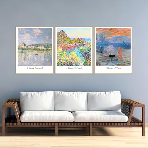 3 Pack Monet Diamond Art Kits for Adults Diamond Painting Kit for Beginner | Landscape 5D Cute Funny DIY Diamond Dots Full Drill Crafts for Gem Art Dot Art for Adults Home Wall Decor for Teens 12x16 in - color: DP03149, size: Round Drill