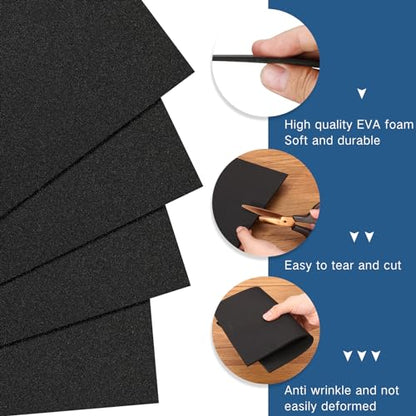 Innconee 20 Pcs 3mm Embroidery Foam EVA Foam Sheets for 3D Embroidery Arts and Crafts, DIY Projects, Hand Sewing, Quilting, Hats, Cosplay Costumes, Pillows(Black,9 x 12 Inch) - color: Black, size: 9 x 12 Inch