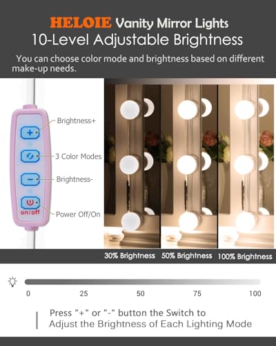 LED Vanity Lights for Mirror Makeup Lighting,Stick On,Bright - color: Pink