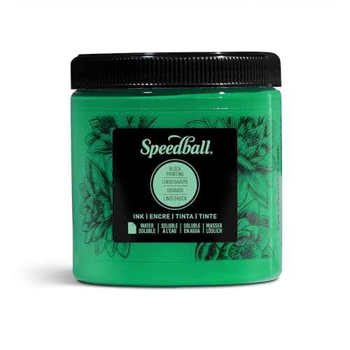 Speedball 3804 Water Soluble Block Printing Ink – Bold Color With Satin Finish Ap Non-toxic 8 Fl. Oz., Green - color: Green, size: 8 fl oz