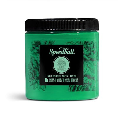 Speedball 3804 Water Soluble Block Printing Ink – Bold Color With Satin Finish Ap Non-toxic 8 Fl. Oz., Green - color: Green, size: 8 fl oz