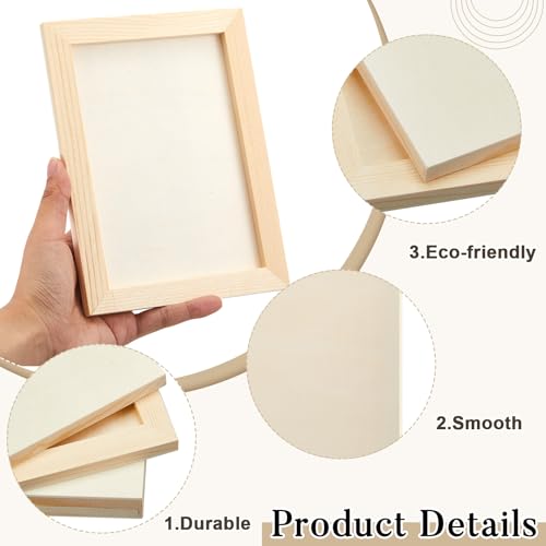 Kathfly 12 Pcs 5 x 7inch Wood Panels for Painting,Unfinished Boards - size: 5 x 7 inch