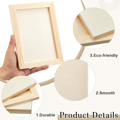 Kathfly 12 Pcs 5 x 7inch Wood Panels for Painting,Unfinished Boards - size: 5 x 7 inch