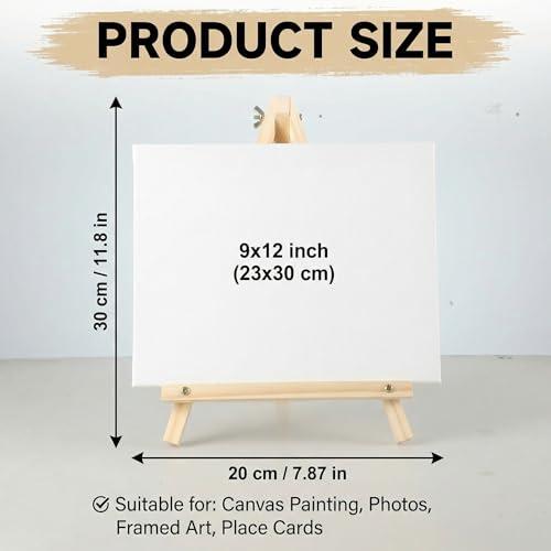 8 Pack Tabletop Wooden Easels, 11.8 in Adjustable Foldable Art Stand | Compact Folding Design, Adjustable Angle, For Kids, Students, Displays, Photos, Crafts And Small Canvas