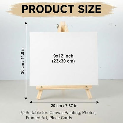 8 Pack Tabletop Wooden Easels, 11.8 in Adjustable Foldable Art Stand | Compact Folding Design, Adjustable Angle, For Kids, Students, Displays, Photos, Crafts And Small Canvas