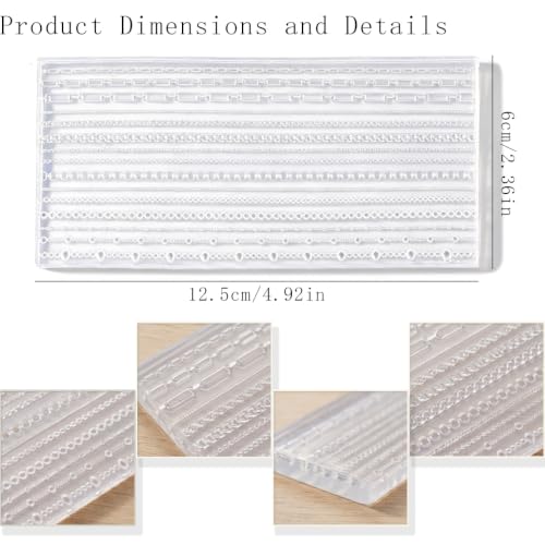 2 Pcs 3D Chain Nail Molds Silicone Nail Art Mold Women Art Manicure Tools | Various styles,non-stick, reusable & clean, easy-use with fine details, ideal for nail art, resin charms & jewelry.