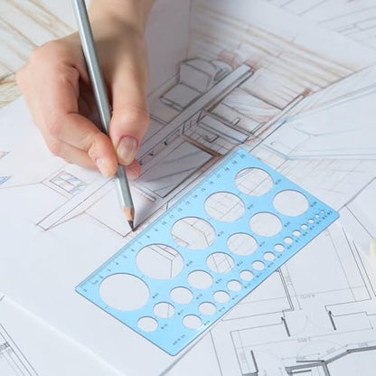 Circle Template Circle Stencil Circle Template for Drawing Circle Stencils Geometric Stencils Round Drawing Templates Plastic Transparent Ruler for School Office Supplies 2pcs