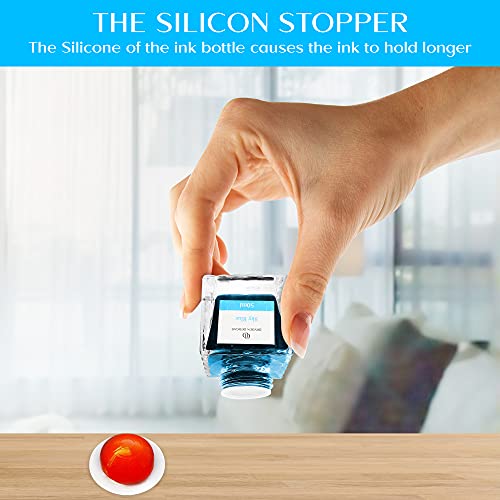 Ink Bottle for Fountain Pen | Luxury Edition, Smooth Flow, Compact Designed 50ml Sky Blue - color: Blue [Sky Blue] Ink Bottle