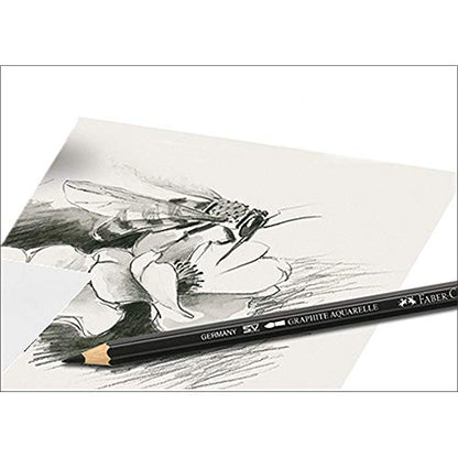 Faber-Castell Graphite Aquarelle Water-Soluble Single Pencil, 8B,Black - style: 8B