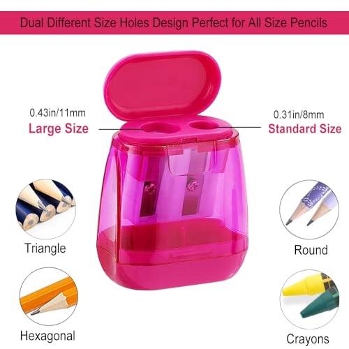 Colored Pencil Sharpener Bulk for Kids Manual Handheld Crayon Sharpeners - style: 24Pcs Sharpeners - D