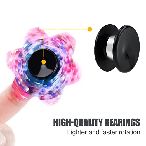 NiArt Fidget Spinner Bearings with Caps 20 Pack, Chrome Steel DIY Set - size: ONLY 20 BLACK Cap Bearings