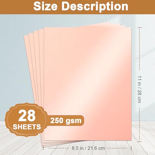 Silunkia 28 Sheets Pink Shimmer Cardstock 8.5 x 11 Craft Paper 92lb | Premium Glossy Paper Card Stock for DIY Cards Making, Anniversaries, Wedding Invitations, Greeting Cards - color: Pink, size: 28 Sheets