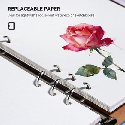 Watercolor Paper Refill-5.1 x 4.3 in, 2-Pack – 100% Cotton 140LB (300GSM) Acid-Free Cold Press Paper, 20 Sheets per Pad (40 Pages Total), for Painting, Sketching & Mixed Media - size: 5.1 x 4.3 in