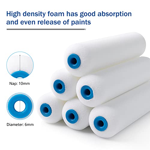 Mister Rui 9 Pack 6 Inch Foam Paint Roller Kit with Tray & Liners | High-Density Foam Rollers with Sturdy Tray & Disposable Liners. Ideal for Walls, Trim, Cabinets and Small Projects