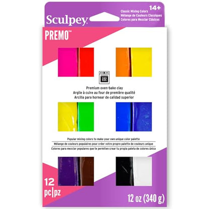 Sculpey Premo Multipack - 12 Shades Classic Mixing Colors 1oz Clay Bars - style: Classic