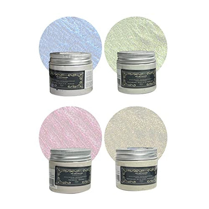 Acrylic Paint Set Metallic Crystal Symphony (2 Ounce) -Pearl Paints for Painting,Stone,Ceramic,Glass,Wood Canvas DIY Craft (Shiny Fairy Dust) - color: Shiny Fairy Dust