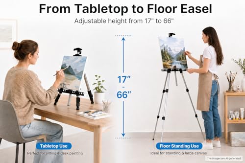 RRFTOK Easel Stand for Painting and Sign, Adjustable 17-66 Inch - style: 66S 1-Pack