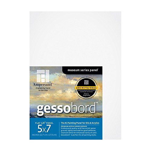 Ampersand Gessobord for Acrylic, Oil and Mixed Media, 1/8 Inch Depth, 5X7 Inch, Pack of 3 (GBS05) - size: 5" x 7" Pack of 3