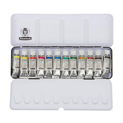 Schmincke Horadam aquarell set 12 x 5 ml, 74 112 09 | metal box, painting set, finest premium watercolors