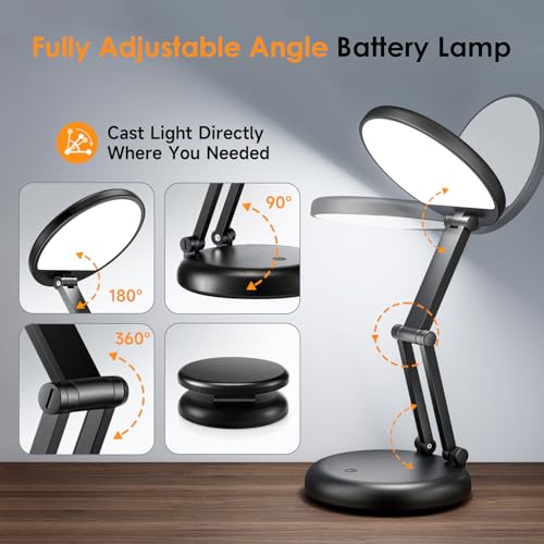 One Fire Cordless Lamp, 3600mAh Battery Operated Lamp, Rechargeable Lamp - color: Black