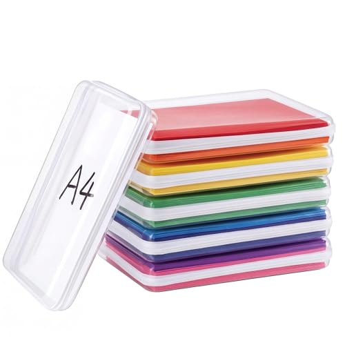 CoiiJoii 6PCS A4-Size Clear Hard Shell Zippered Case, Diaper Bag Organizing Pouches, Waterproof Cosmetic Bag, Storage Organizer Bins - color: White, size: XL6