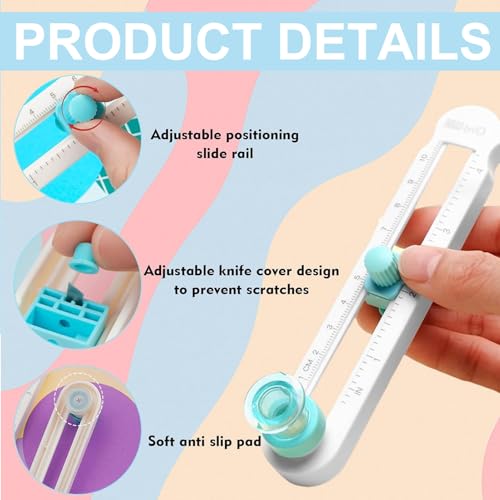 1 Pcs Circle Cutters for Crafts,Circle Paper Cutter,Circle Cutter,Circle Cutter Paper,Round Paper Cutter,Multi Purpose with Bottom Blade Guard, Easy Operation, Smooth Cutting