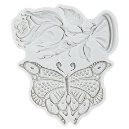 Butterfly Rose Polymer Clay Molds Butterfly Flower Silicone Mold - color: Style K