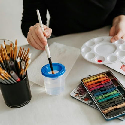 24 Pcs No Spill Paint Cups with Lids for Kids Paint Water Cup for Painting Spill Proof Paint Containers for Art Classrooms Crafts Supplies