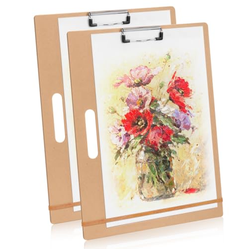 13"x17" Drawing Boards with Clip, Bands and Handle, Pack of 2 | Portable Lightweight Art Board For Sketching, Durable Watercolor Board For Artists Indoor Outdoor Use, Art Supply - size: 13"x17", 2 Pack