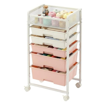 2 Pack Rolling Craft Cart with 5 Drawers, Art Craft Organizers and Storage with Lockable Wheels, Rolling Utility Cart for Organizing Arts and Crafts,Yarn,Toy, School Supplies, Nail Product - size: 5-Drawers(2 Pack)