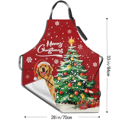 Imiss Waterproof Stain-Resistant Cooking Chef Aprons for Grill BBQ Baking 27 X 31 Inch - color: Merry Christmas