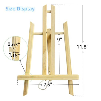 Adjustable Portable Tabletop Easel Stand for Painting, Wooden Art Easel, Painting Easel for Canvas and Sign Display – Sturdy, Versatility Art Easel for Painting Parties (11.8"X7.5"X1.18") - size: 11.8"X7.5"X1.18"